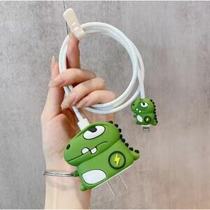 Green Dinosaur iPhone Charger Cable Protector P52